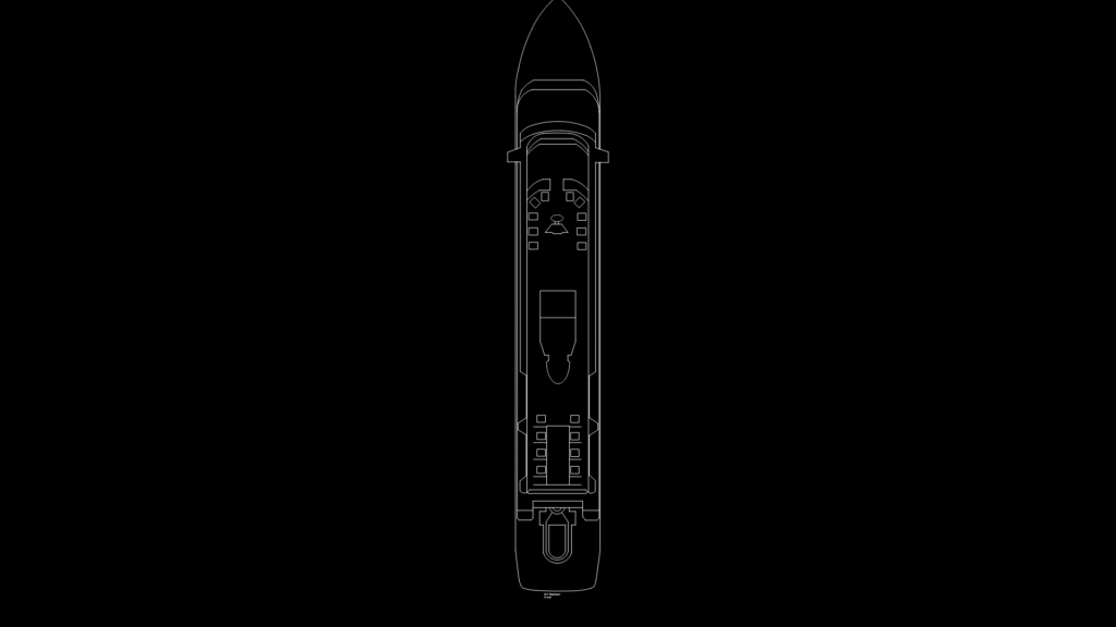344-Foot Luxury Cruise Vessel Plan View with Deck Layout
