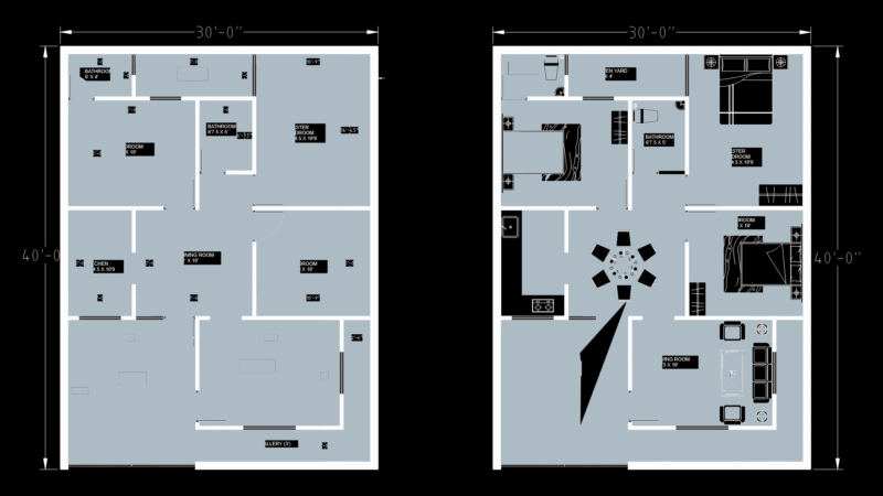 3BHK Residential Apartment floor Plan with Dual Layout Options
