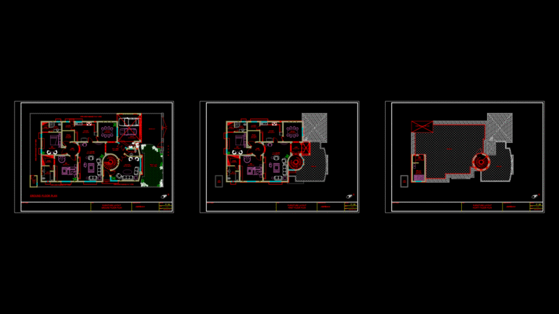 50×90 Residential House Plan with Circular Lobby & Multi-Floor Layout