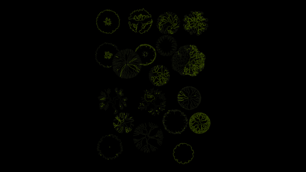 Tree Plan View Symbols Library for Landscape Documentation