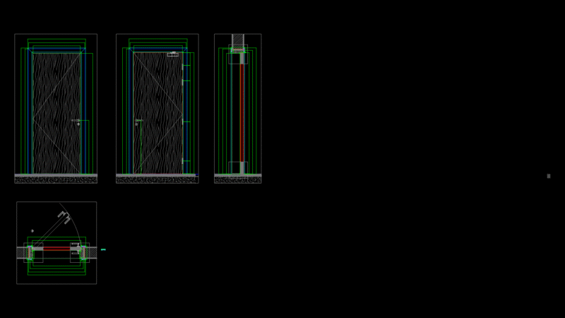 90-Minute Fire-Rated Wood Door Detail Drawing with Frame assembly