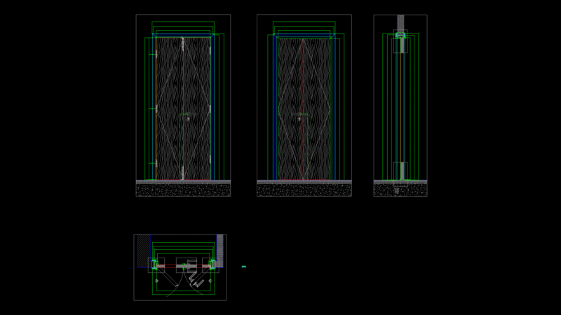 Utility Room Door Detail Plan & Elevations for End Villa Units