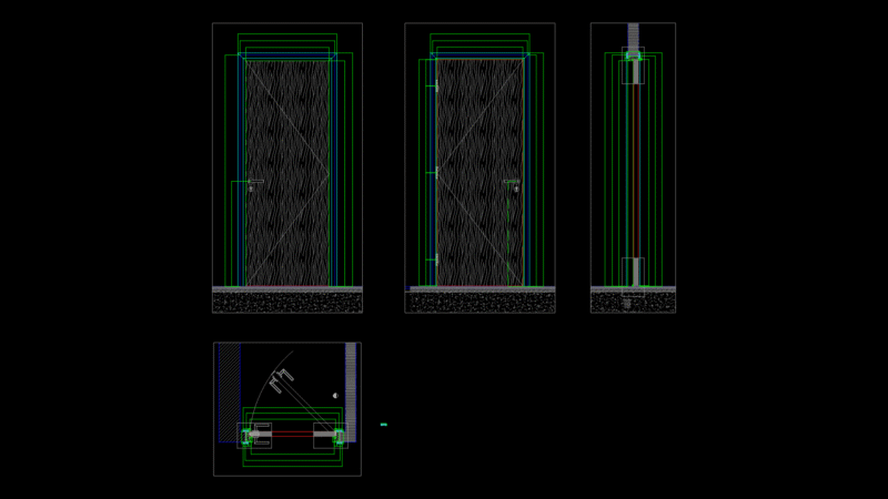Utility Room Door Detail for End Villa with Wooden Frame Assembly
