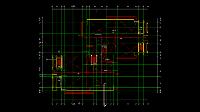 Commercial Roof Plan with drainage System and Access Points