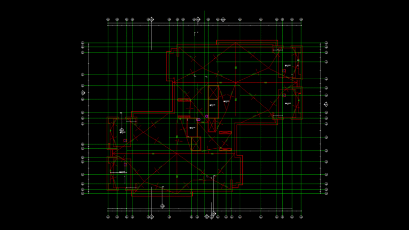 Commercial Call Center Upper Roof Plan with Drainage System