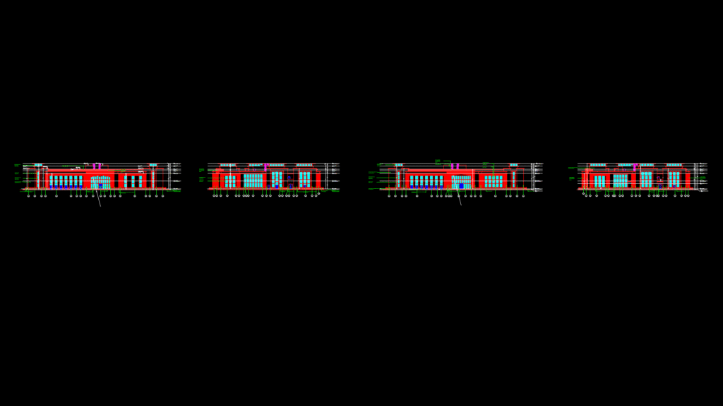 Commercial Call Center Elevations with Curtain Wall Glazing System