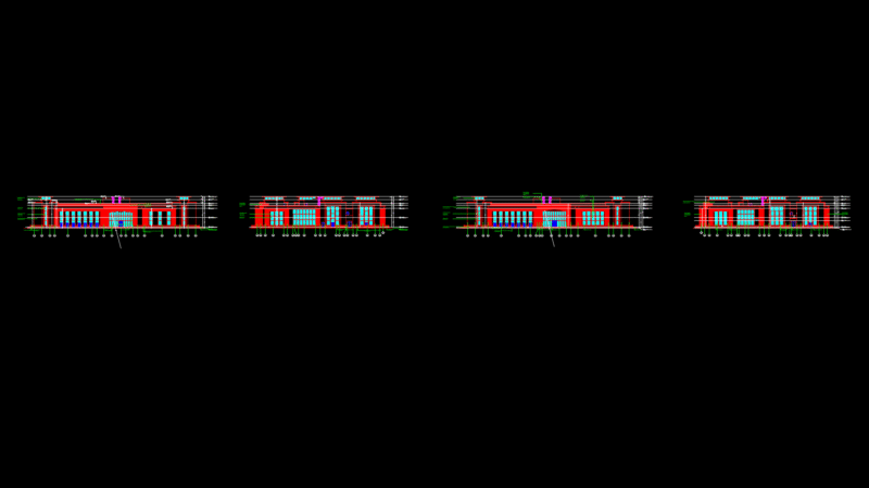 Commercial Call Center Elevations with Curtain Wall Glazing System