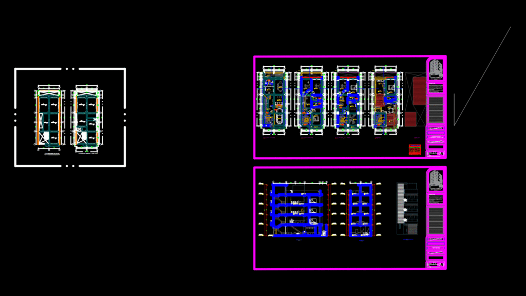 Four-Story Multi-Family apartment Building Floor Plans & Sections