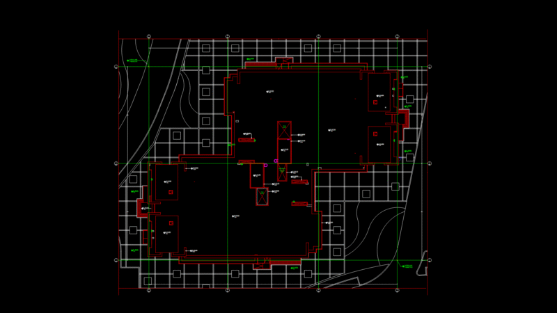 Call Center Building Site Layout Plan with Elevator & HVAC Shafts