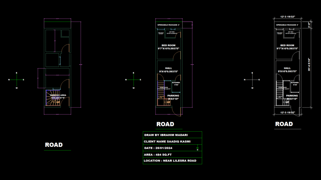 AWAS-YOJANA Residential floor Plan with Integrated Parking