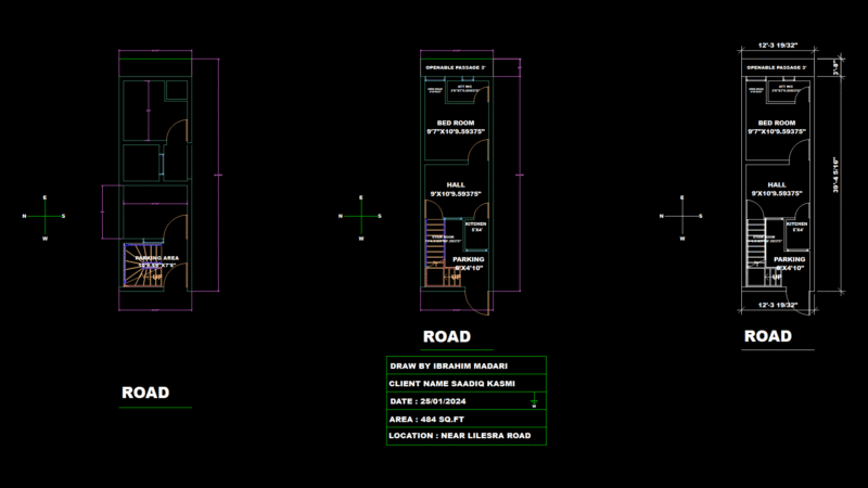 AWAS-YOJANA Residential floor Plan with Integrated Parking