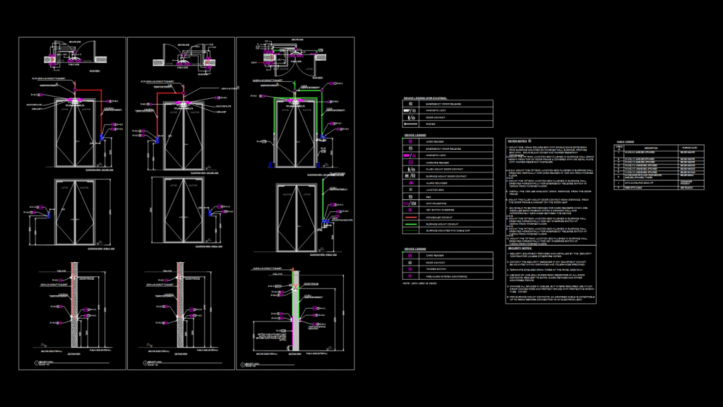 Access Control System Elevation Diagrams with iClass SE Readers