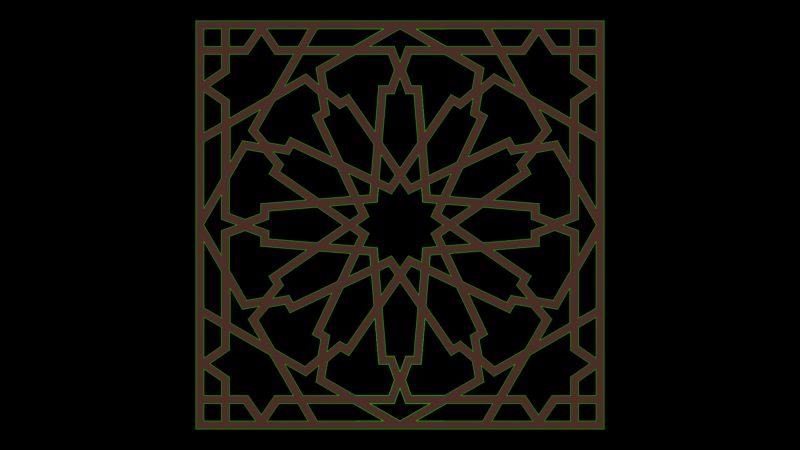 Geometric Mashrabiya Screen Panel with 10-Point Star Pattern