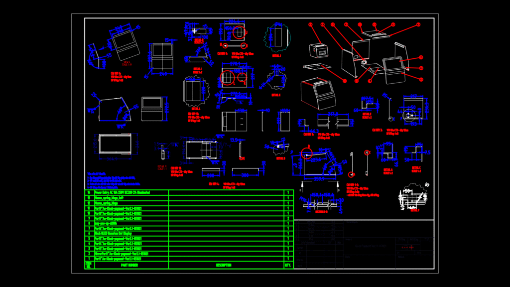Self-Service Payment Kiosk Assembly Detail Drawing with TIG Welding