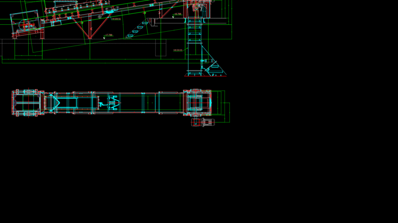 Industrial Belt conveyor System – Tensioning & Drive Assembly Detail
