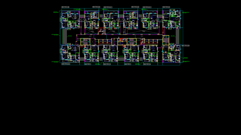 Residential Multi-Unit Floor Plan for Block J with 2BHK/3BHK Units