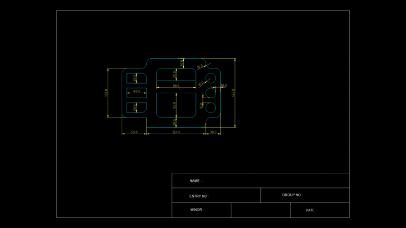 Mechanical component Plan with Circular Ports and Cavity Detail