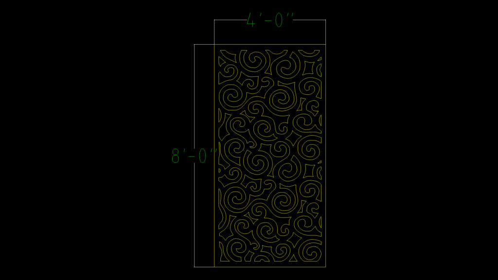 CNC Router Swirl Pattern Panel for 4’x8′ Decorative Screen