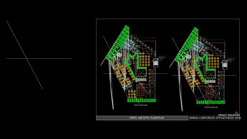 Fourth & Fifth Floor Plan of Sustainable Corporate Office Building