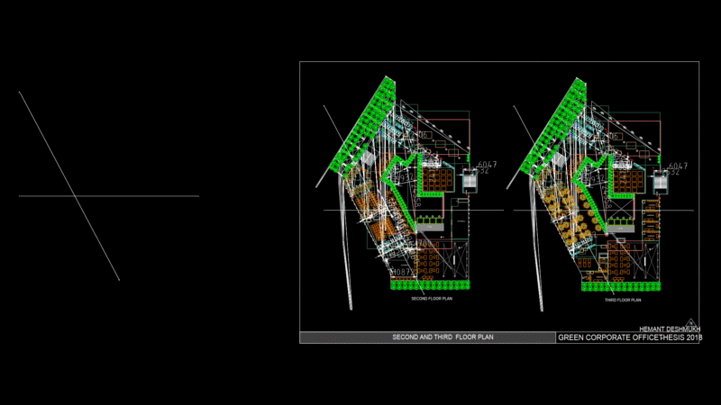 Multi-Level Floor Plan for Green Corporate Office with Biophilic Elements