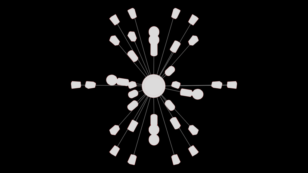 Sputnik-Style Chandelier Fixture with Radial Light Design