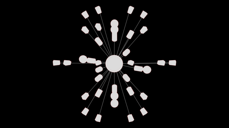 Sputnik-Style Chandelier Fixture with Radial Light Design