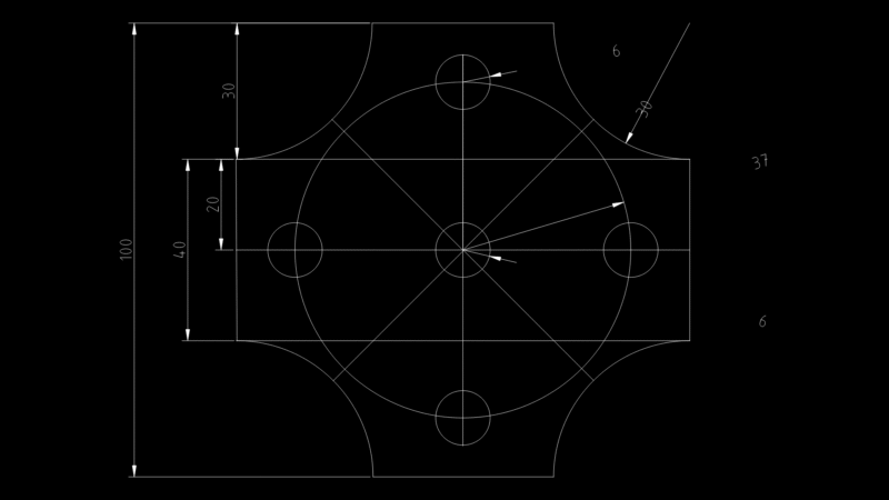 Mechanical Connecting Plate Detail Drawing with Bolt Holes