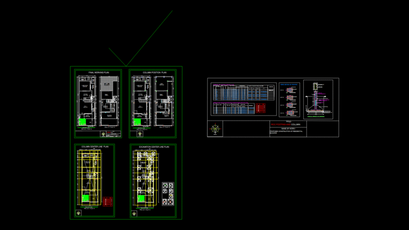 Residential Foundation Plan with RCC column & Footing Schedules