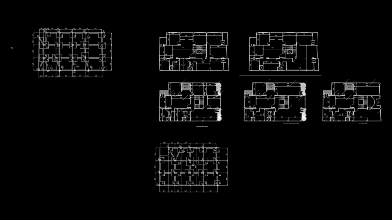 Multi-Unit Residential Floor Plan with Dual apartment Layouts