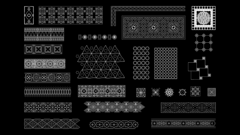Islamic Geometric Patterns Block Library for Architectural Design