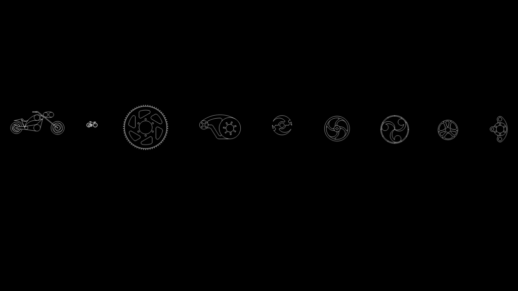 Bicycle and Motorcycle Component Block Library: Gears and Wheels