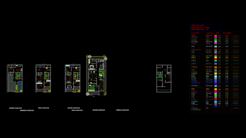 Multi-Story luxury Villa Floor Plans with Pool and Courtyard