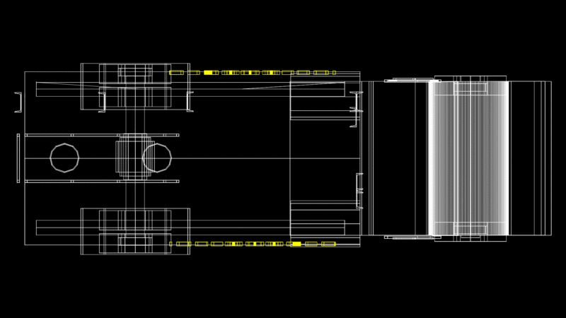 Tanker Truck Technical Drawing with Cylindrical Tank Assembly