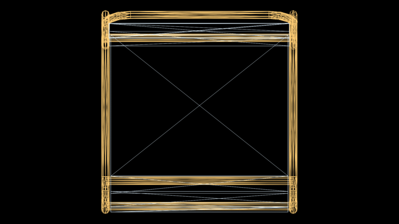 3D Framework Chair Model with X-Bracing Support structure