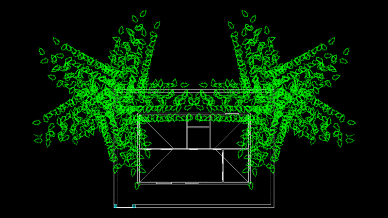 3D Residential Green Roof House Model with Living Vegetation