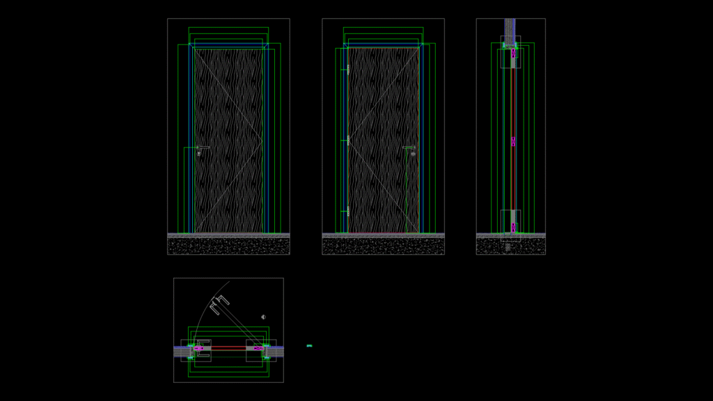 Bathroom Door Detail Drawings for 4PLEX Villa with Hardware