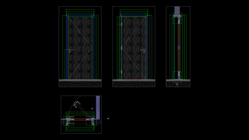 Powder Room Door Detail for mid-villa Townhouse with Ironmongery