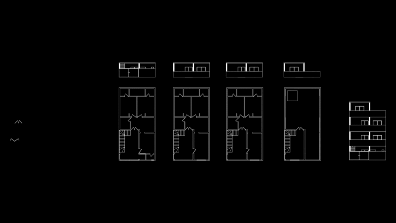 5M House Multi-Level Residential Floor Plan with Elevations