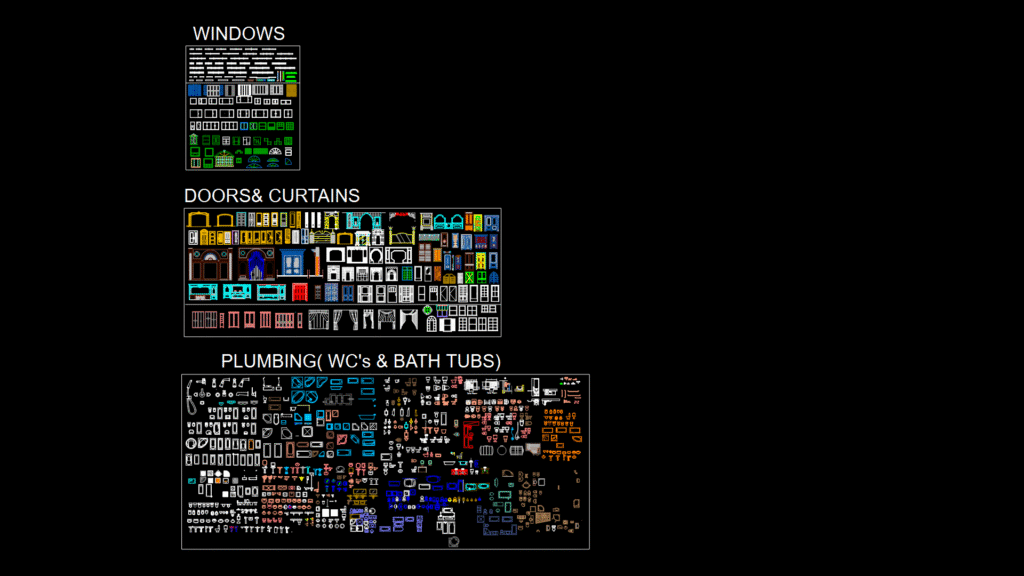 Comprehensive Architectural CAD Block Library with Interior Fixtures