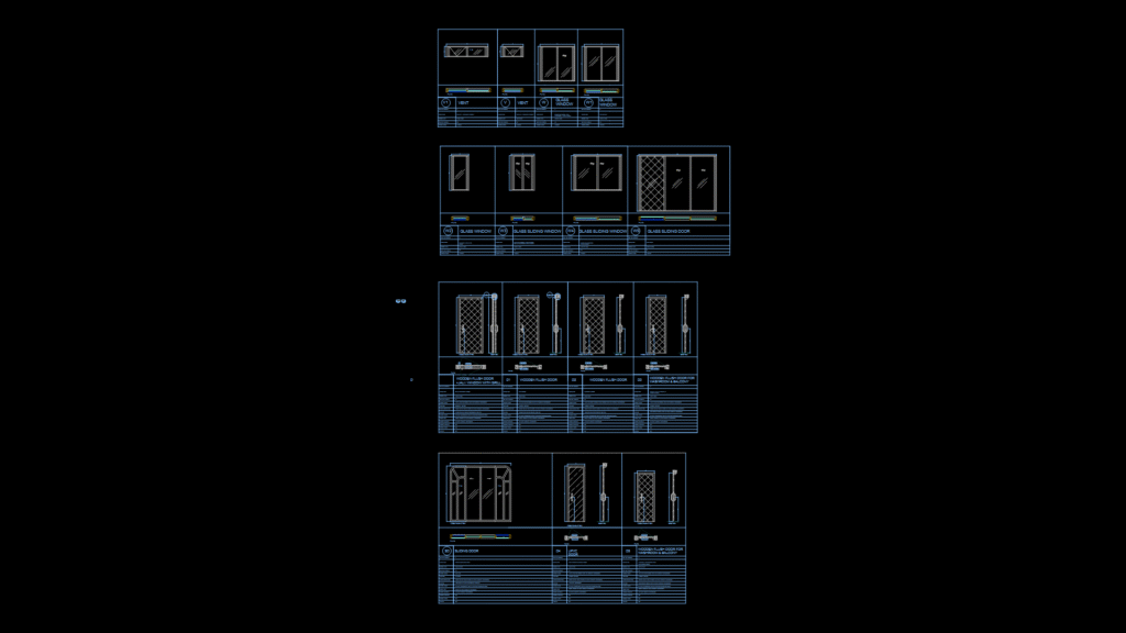 Residential Door and Window Schedule with Construction Details