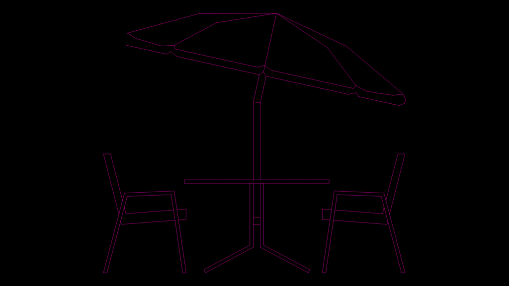 Seaside Patio Furniture Block: Table, Chairs and umbrella Assembly