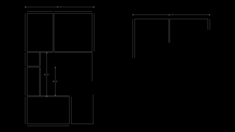 Residential Floor Plan with Multi-Room Layout and Wall Partitions