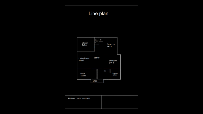 Residential Floor Plan with Integrated Office Space and Parking