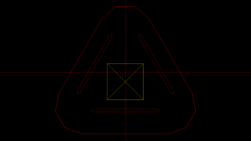 Polygonal Wall Framing Block with Central Square Cutout Detail