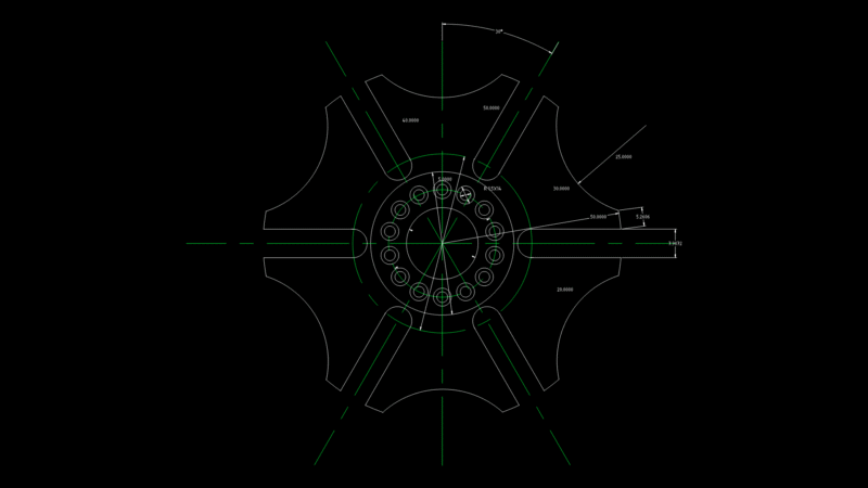 Six-Tooth Industrial Sprocket Wheel with Bolt-Circle Detail