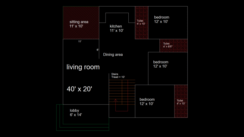 3-Bedroom Apartment Floor Plan with Integrated Living Spaces