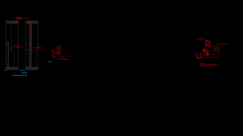 Fire Alarm Telephone Jack and Strobe Detail installation Drawing