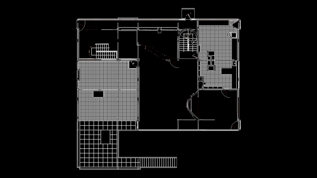 Multi-Floor Residential Building Section with Floor Plans
