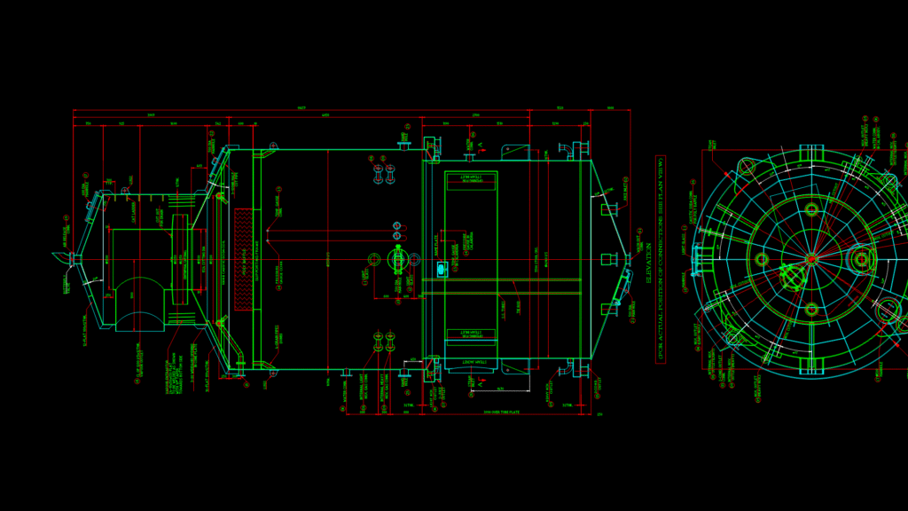 2700 sq.m Industrial surface Condenser General Arrangement Drawing