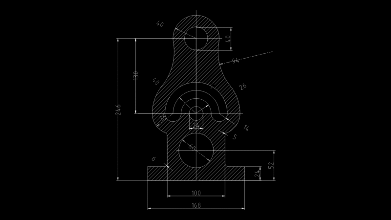 Mechanical Bracket Cross-Section with R40 Eyelet Connection